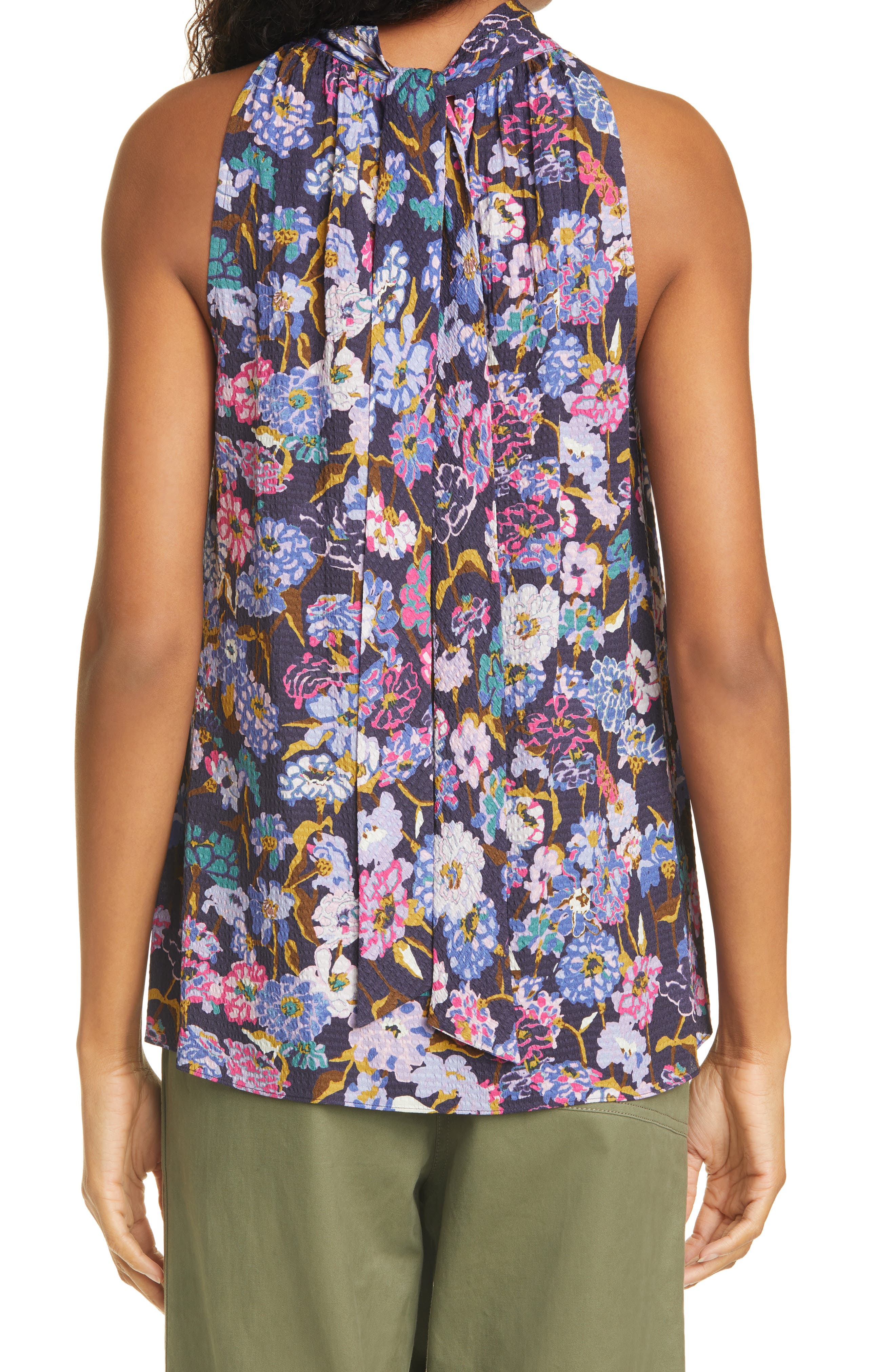 Tanya Taylor Kendall Puckered Silk Halter Neck Top (Women) | Nordstromrack