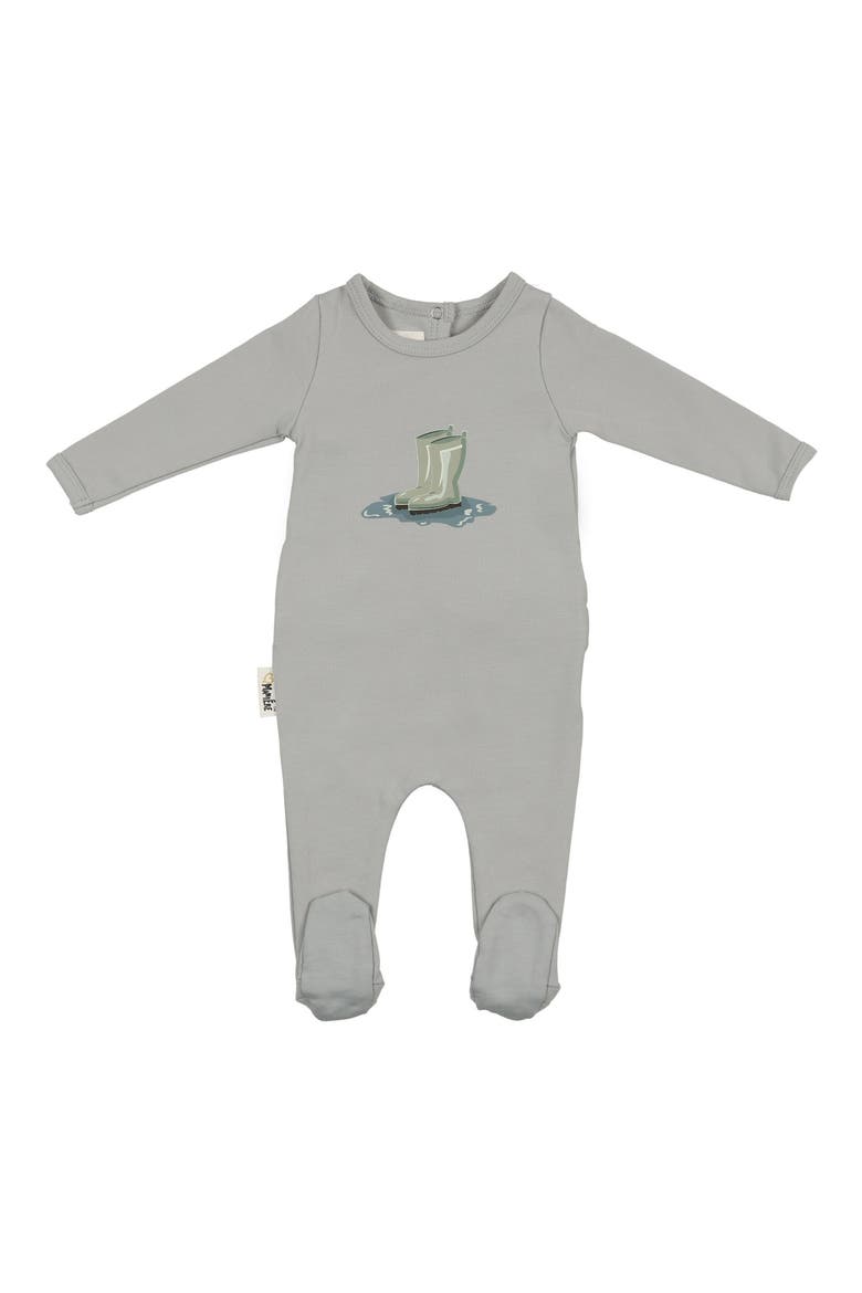 Rain Boot Print Footie, Main, color, BLUE