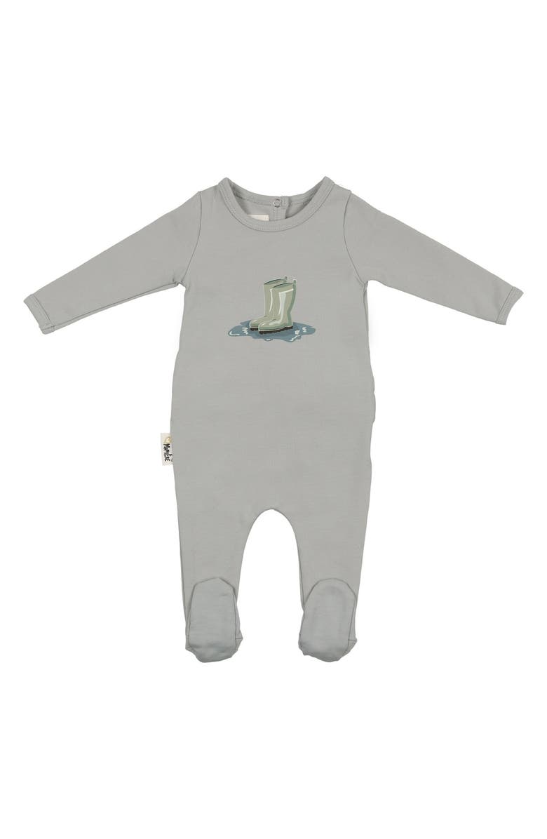 Manière Rain Boot Print Footie, Main, color, Blue