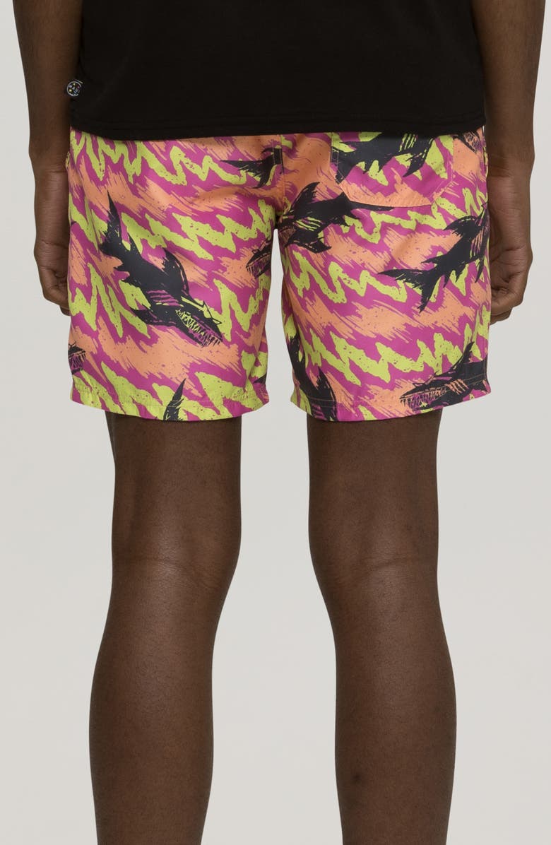 Maui & Sons Frenzy Microfiber Swim Trunks, Alternate, color, Pink