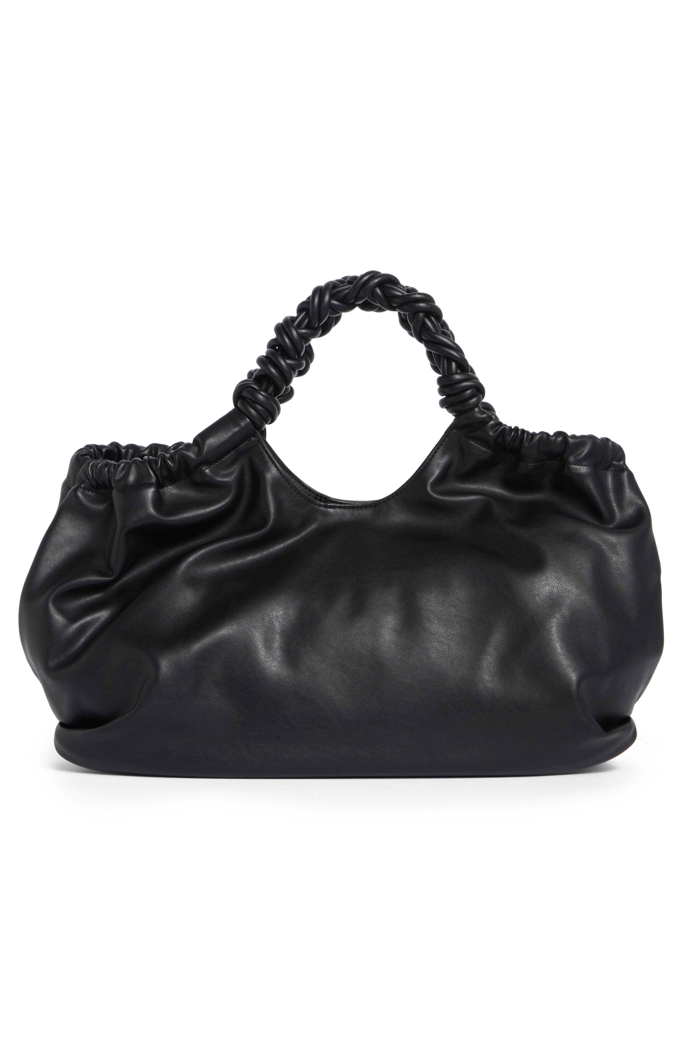 DKNY Pia Faux Leather Tote, Alternate, color, Black/ Silver