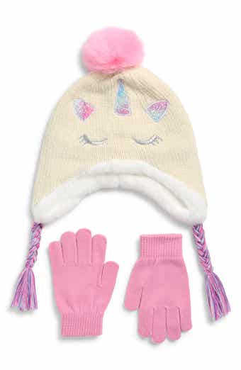 Capelli New York Kids' Chenille Unicorn Earflap Hat & Gloves Set