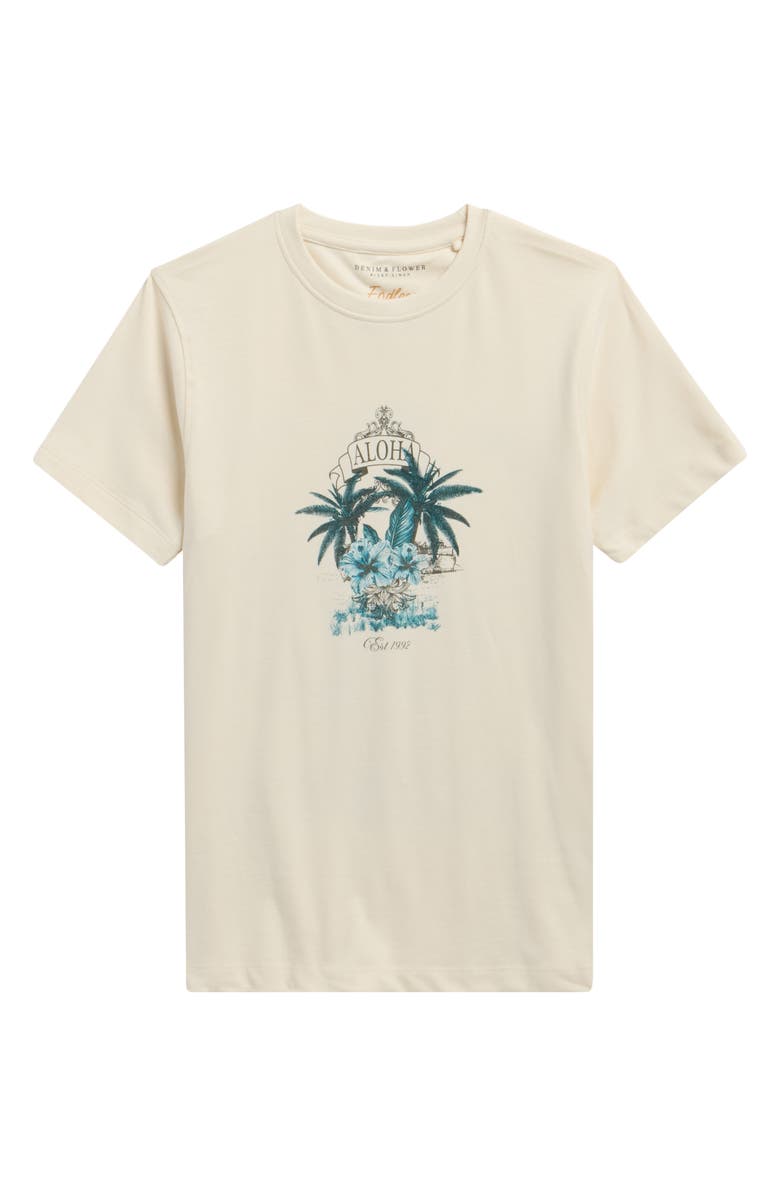 DENIM AND FLOWER Kids' Aloha Graphic T-Shirt, Main, color, Cream