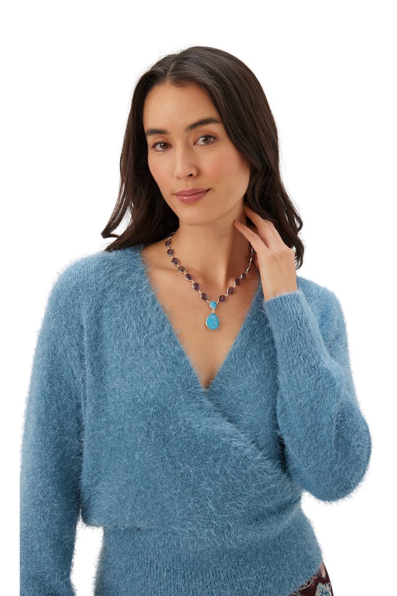 Eyelash Wrap Sweater, Alternate, color, CORNFLOWER BLUE