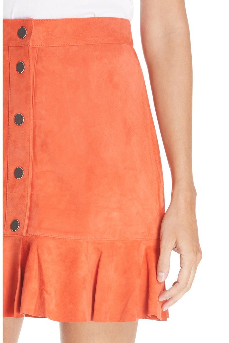 Salvia Suede Skirt, Alternate, color, ORANGE