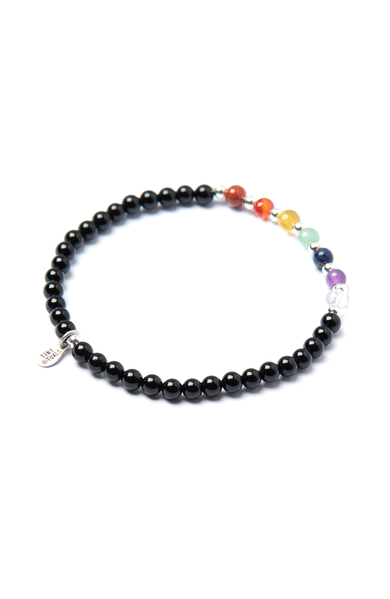 Tiny Rituals Seven Chakra Energy Bracelet, Main, color, Black / Multi