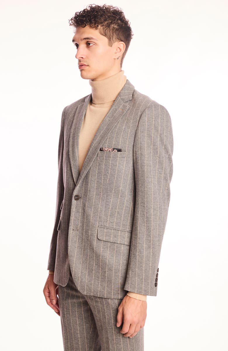 PAISLEY & GRAY Dover Slim Fit Gray Pinstripe Blazer, Alternate, color, Light Grey Tan Pinstripe