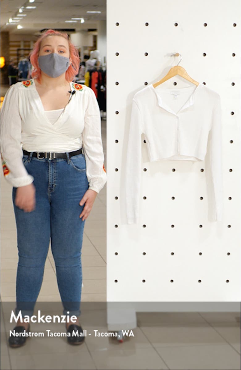 Rib Knit Crop Cardigan, sales video thumbnail