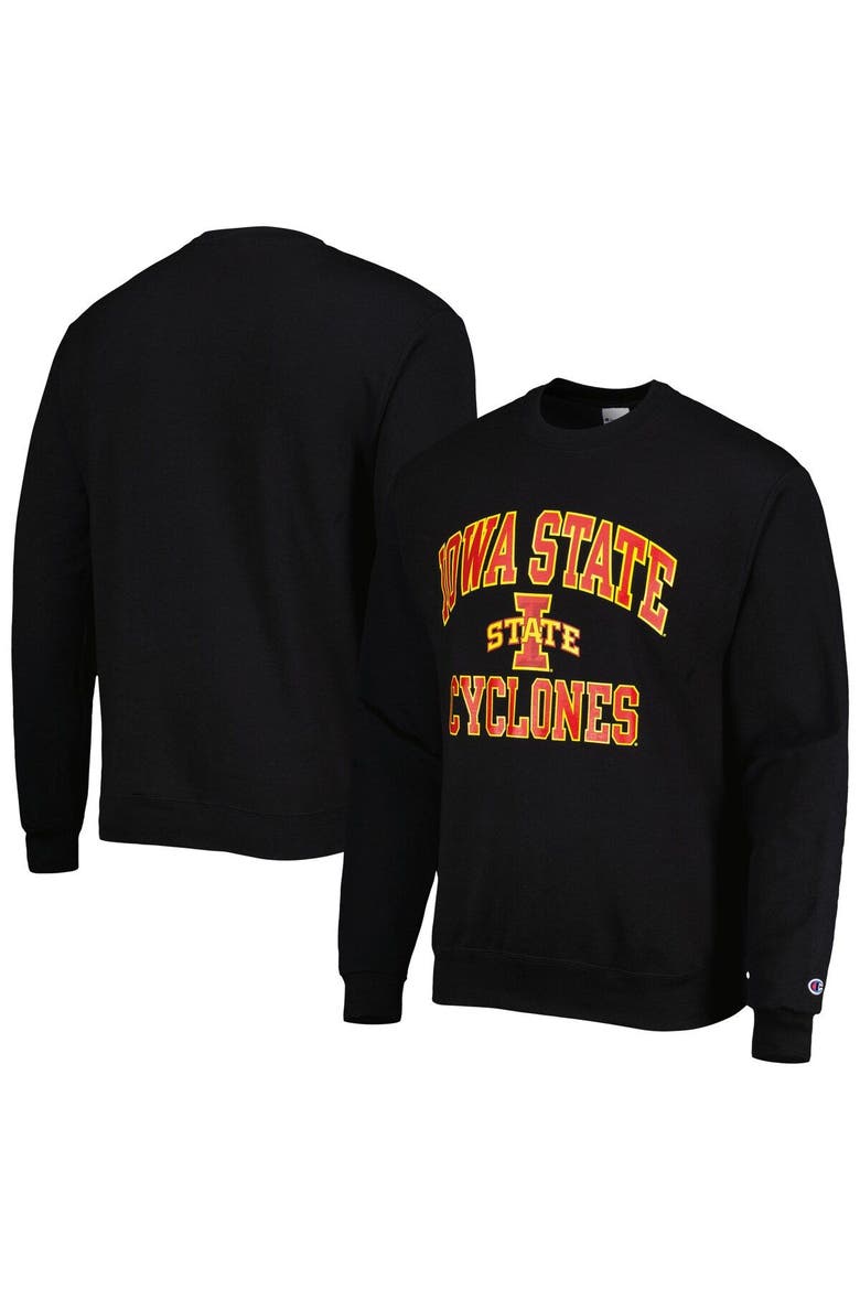 Men's Champion Black Iowa State Cyclones High Motor Pullover Sweatshirt, Main, color, Black
