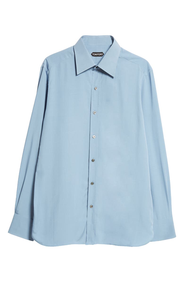 TOM FORD Fluid Parachute Slim Fit Button-Up Shirt, Alternate, color, Hb555 Avian Blue