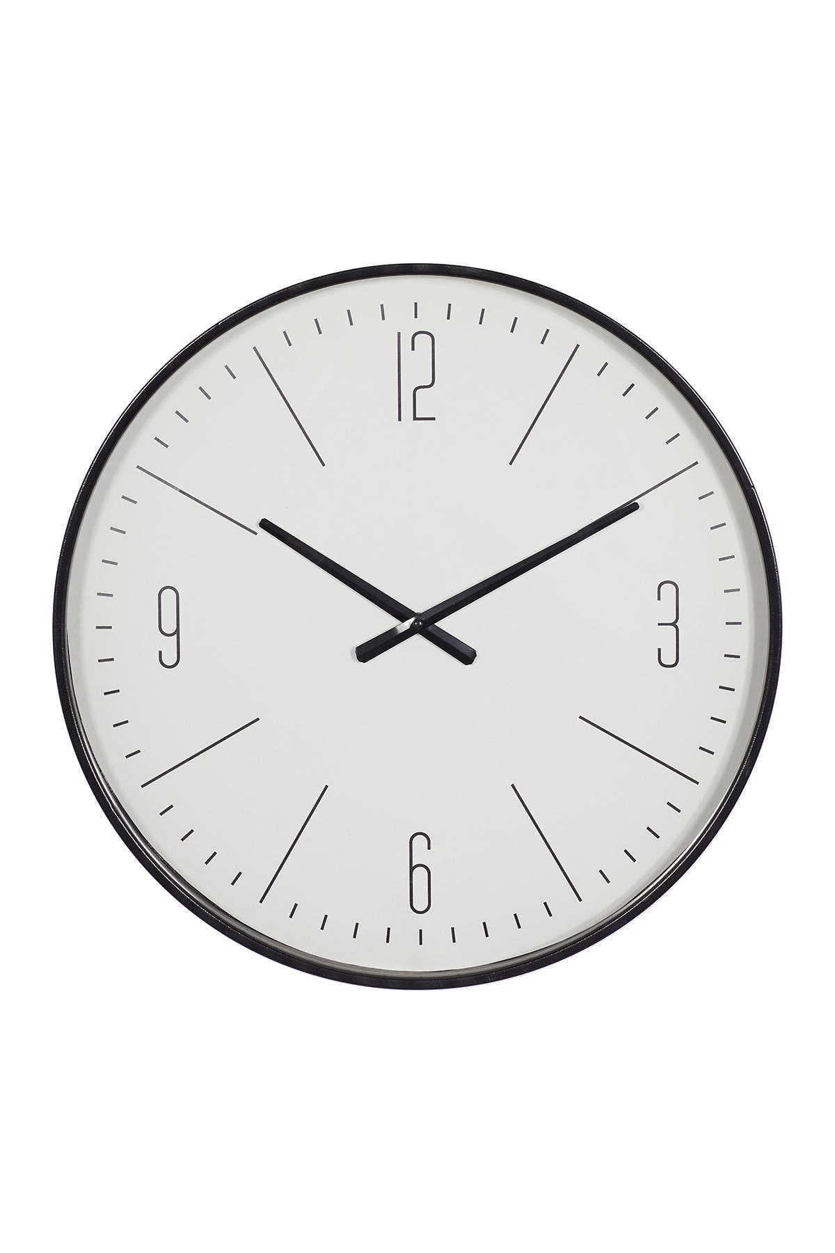 GINGER BIRCH STUDIO Black Glass Contemporary Wall Clock