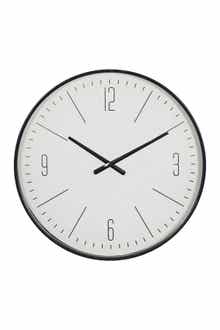 GINGER BIRCH STUDIO Black Glass Contemporary Wall Clock