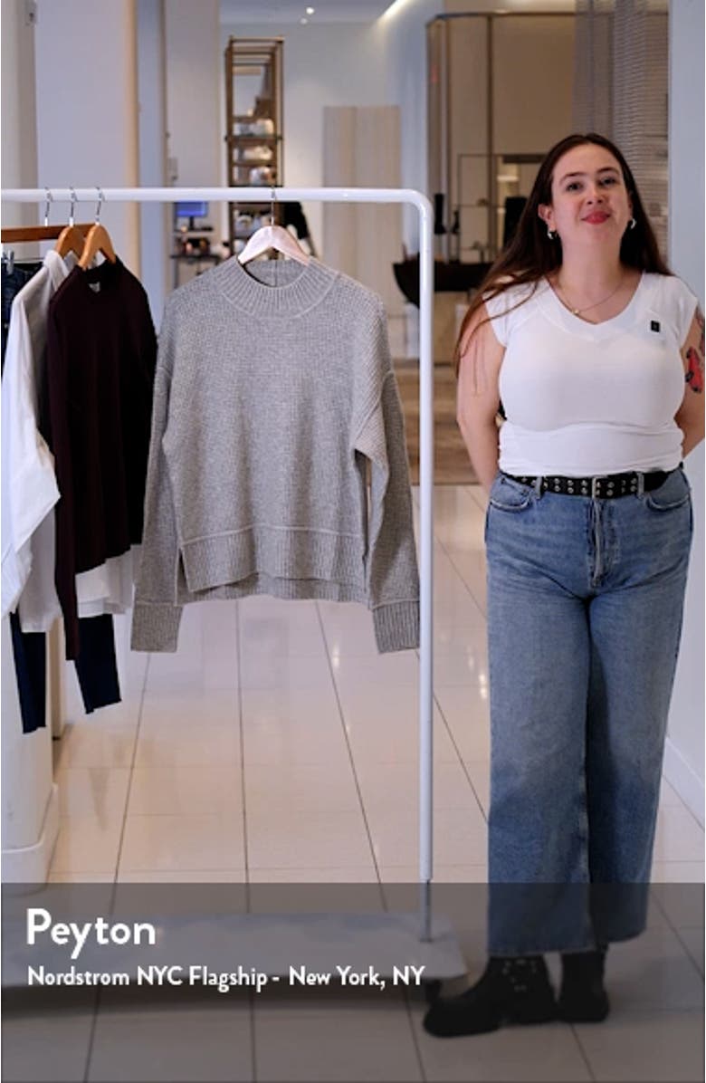 Waffle Stitch Mock Neck Sweater, sales video thumbnail