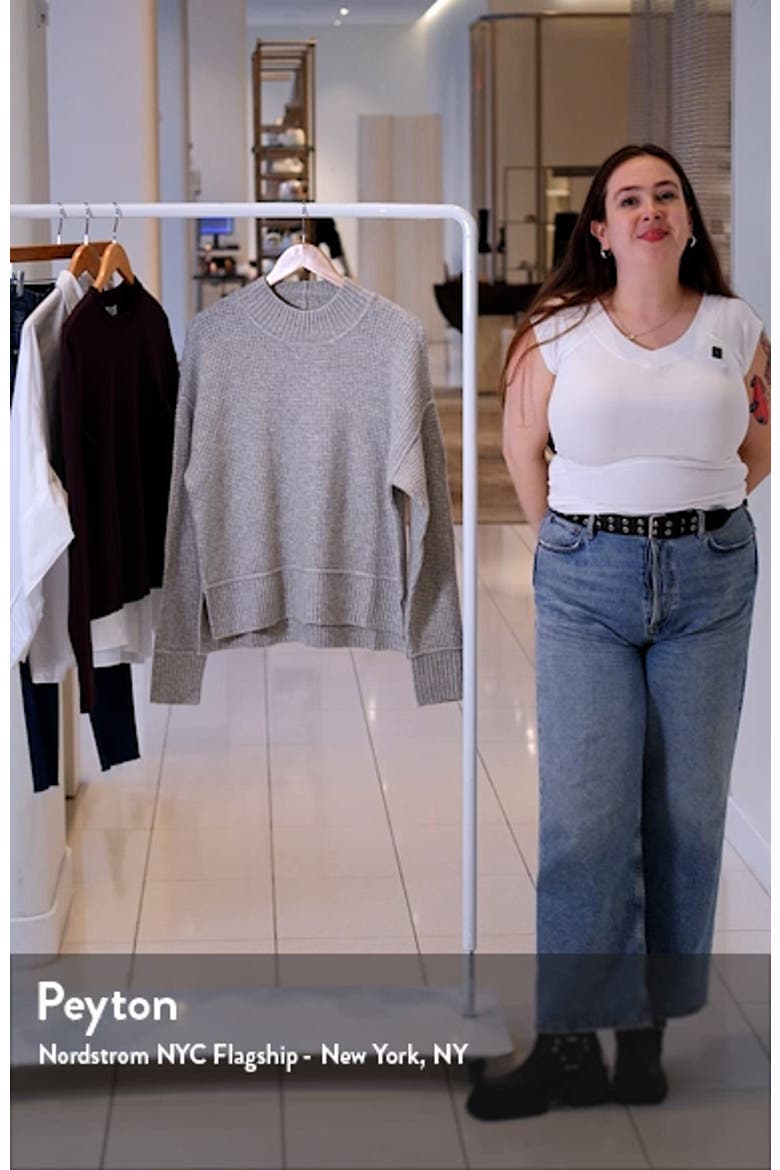 Waffle Stitch Mock Neck Sweater video