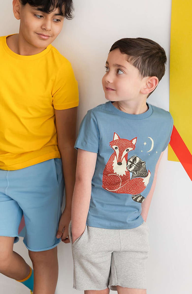 Mightly Organic Cotton Boys Short Sleeve Graphic T-Shirt 2-pack, Alternate, color, Furry Friends Blue