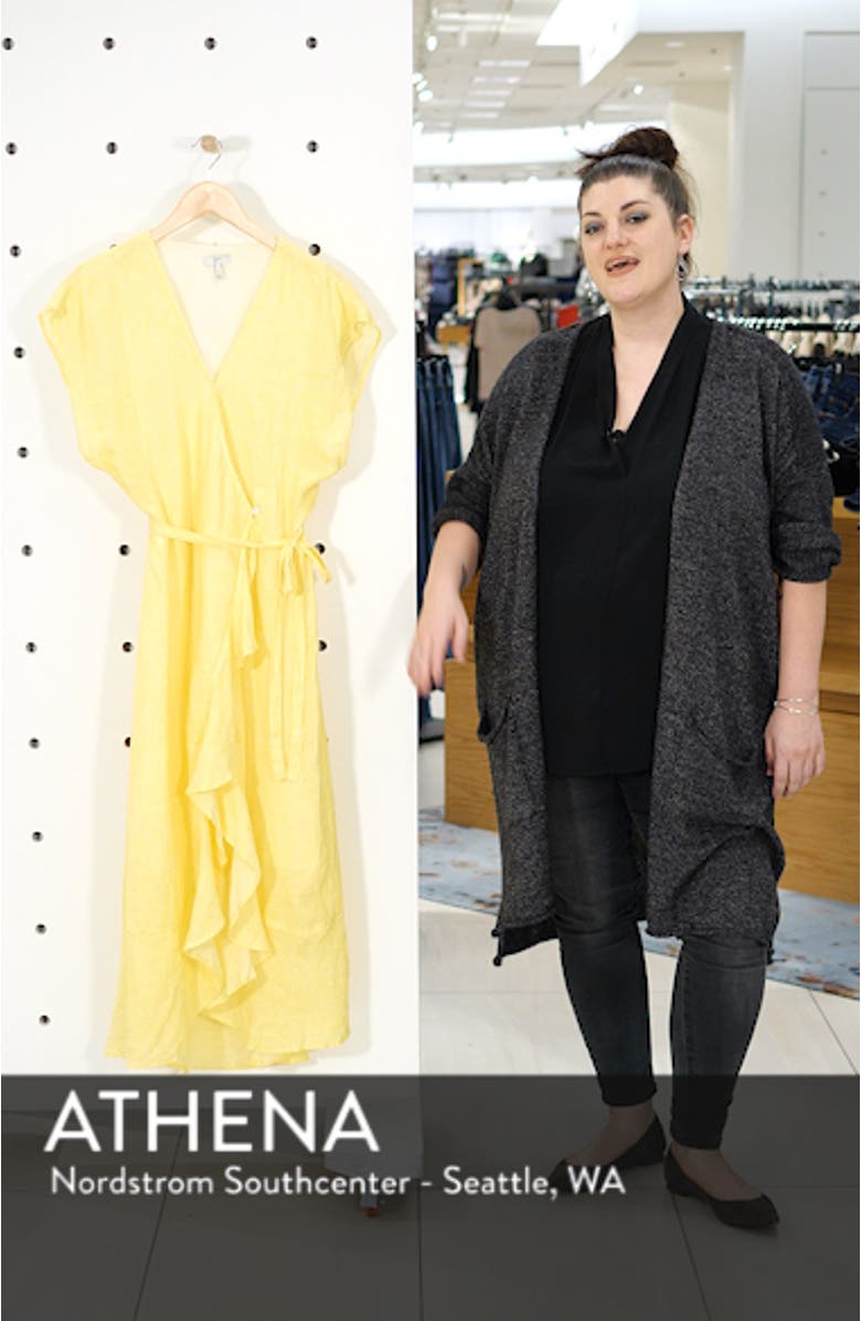 Filma Back Cutout Linen Wrap Dress, sales video thumbnail