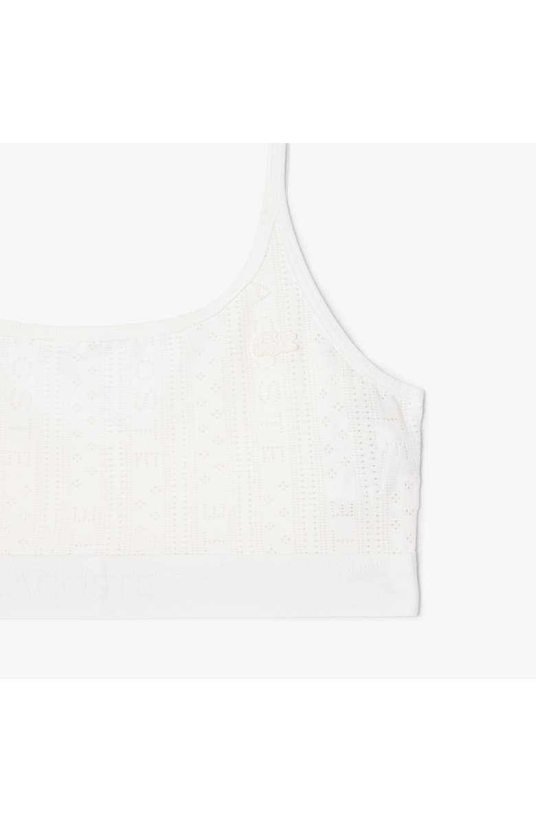 Lacoste Logo Pointelle Bralette, Alternate, color, Flour