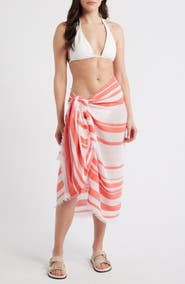Nordstrom Sheer Stripe Pareo Wrap
