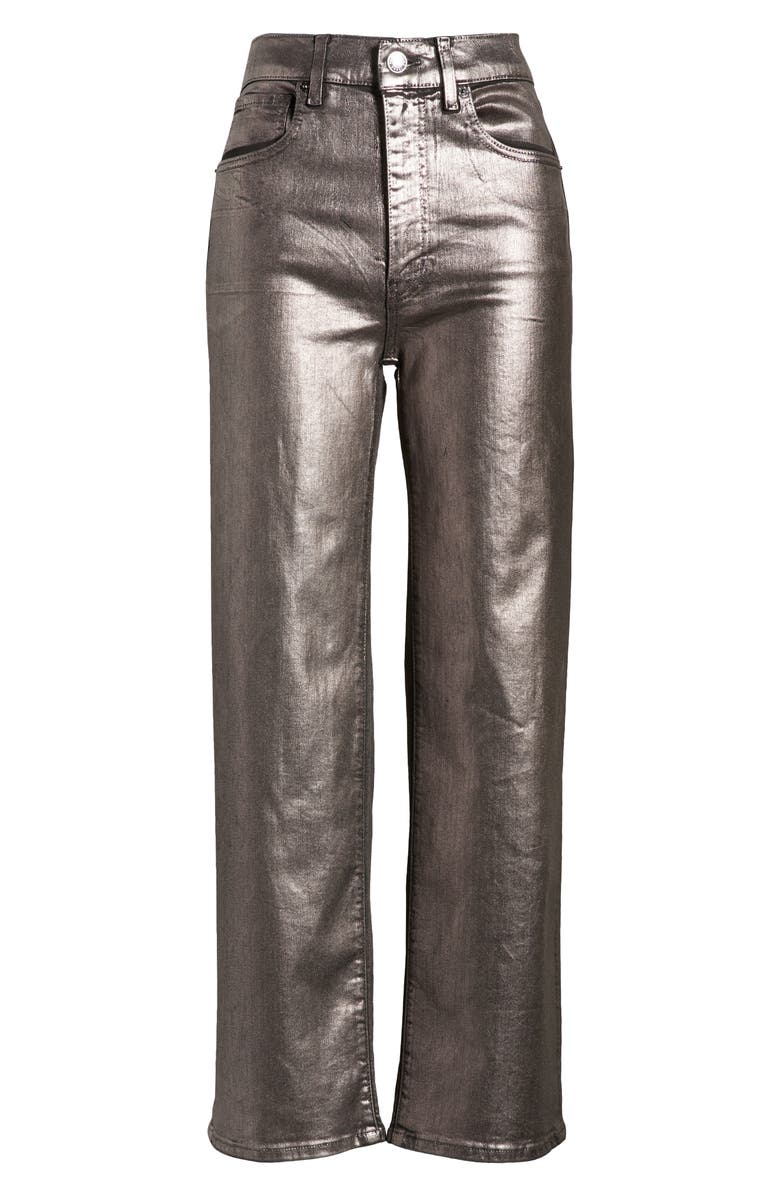 FRAME Le Sleek Straight Leg Coated Jeans, Alternate, color, Gunmetal Chrome