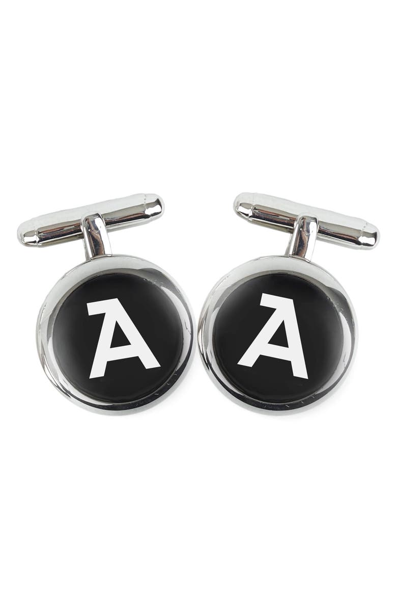 McLaughlin Glazeware Brooklyn Silver Monogram Cuff Links, Main, color,