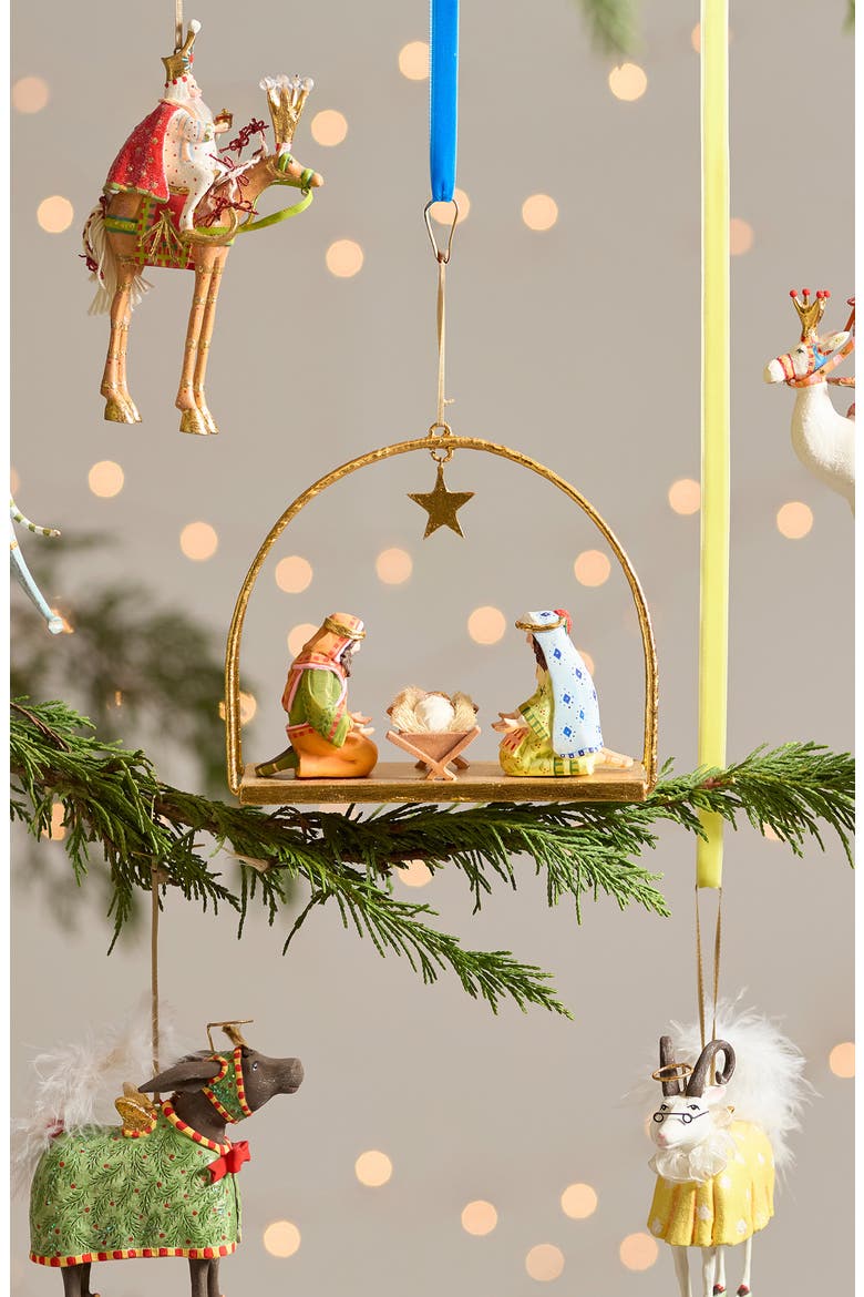 Patience Brewster Nativity Ornament, Alternate, color, GOLD