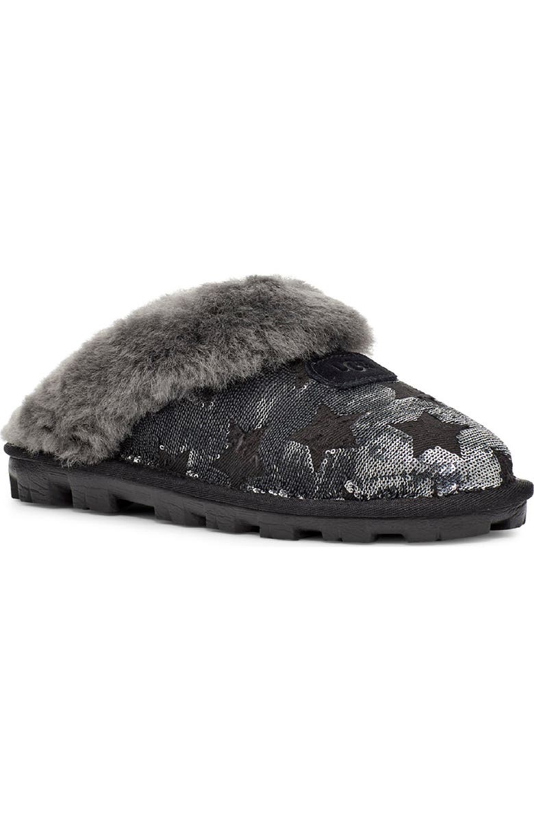 UGG<sup>®</sup> Sequin Stars Genuine Shearling Slipper, Main, color,