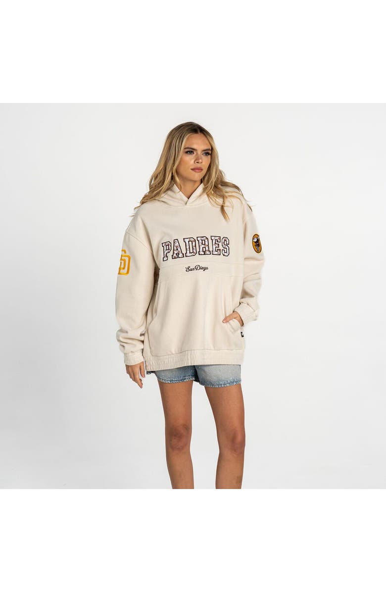 THE WILD COLLECTIVE Women's The Wild Collective Cream San Diego Padres Oversized Cord Hoodie, Main, color, Cream