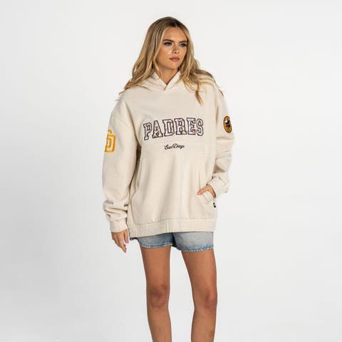 Women's The Wild Collective  Cream San Diego Padres Oversized Cord Hoodie