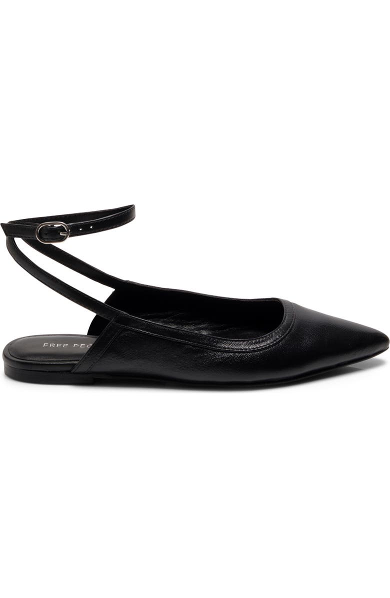 Free People Jules Pointy Toe Ankle Strap Leather Flat, Alternate, color,