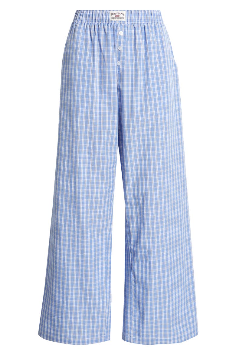 Check Straight Leg Pants, Alternate, color, BLUE CHECK
