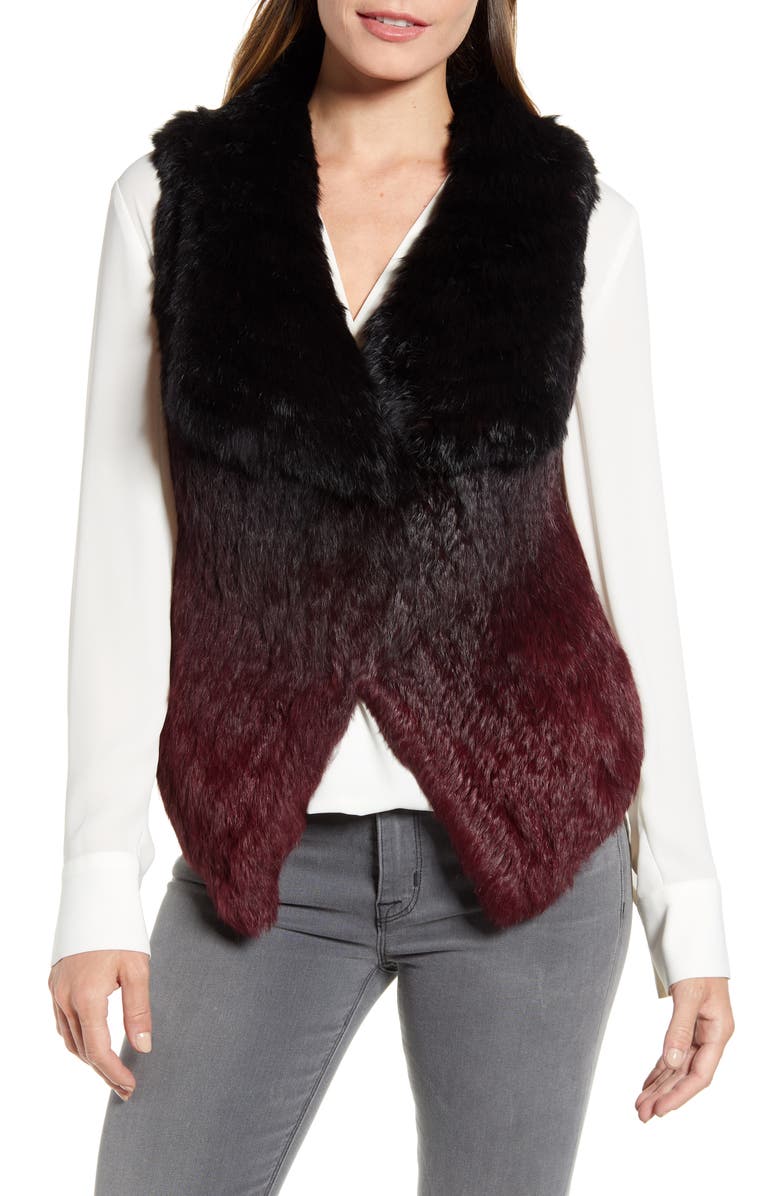La Fiorentina Ombré Genuine Rabbit Fur Vest, Alternate, color,