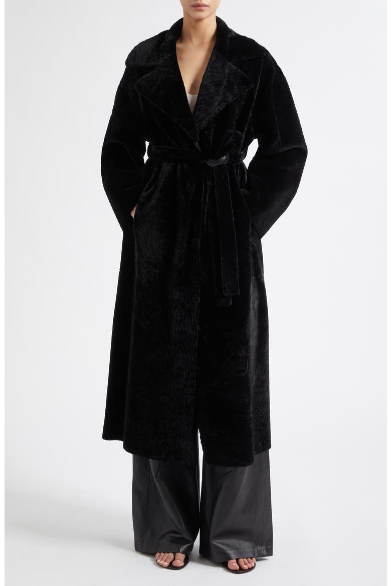 Rien Genuine Shearling Coat, Main, color, BLACK