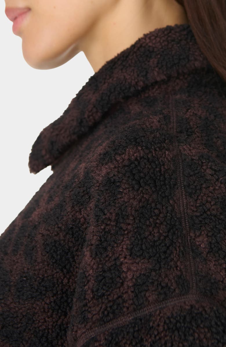 Sweaty Betty Leopard Print Fleece Jacket, Alternate, color, Large Brown Leopard Print