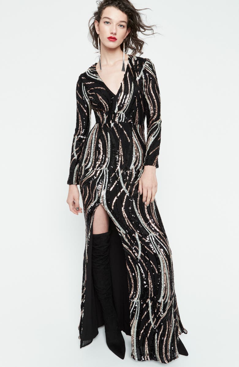 Dress the Population Allesandra Sequin Dress, Alternate, color, 