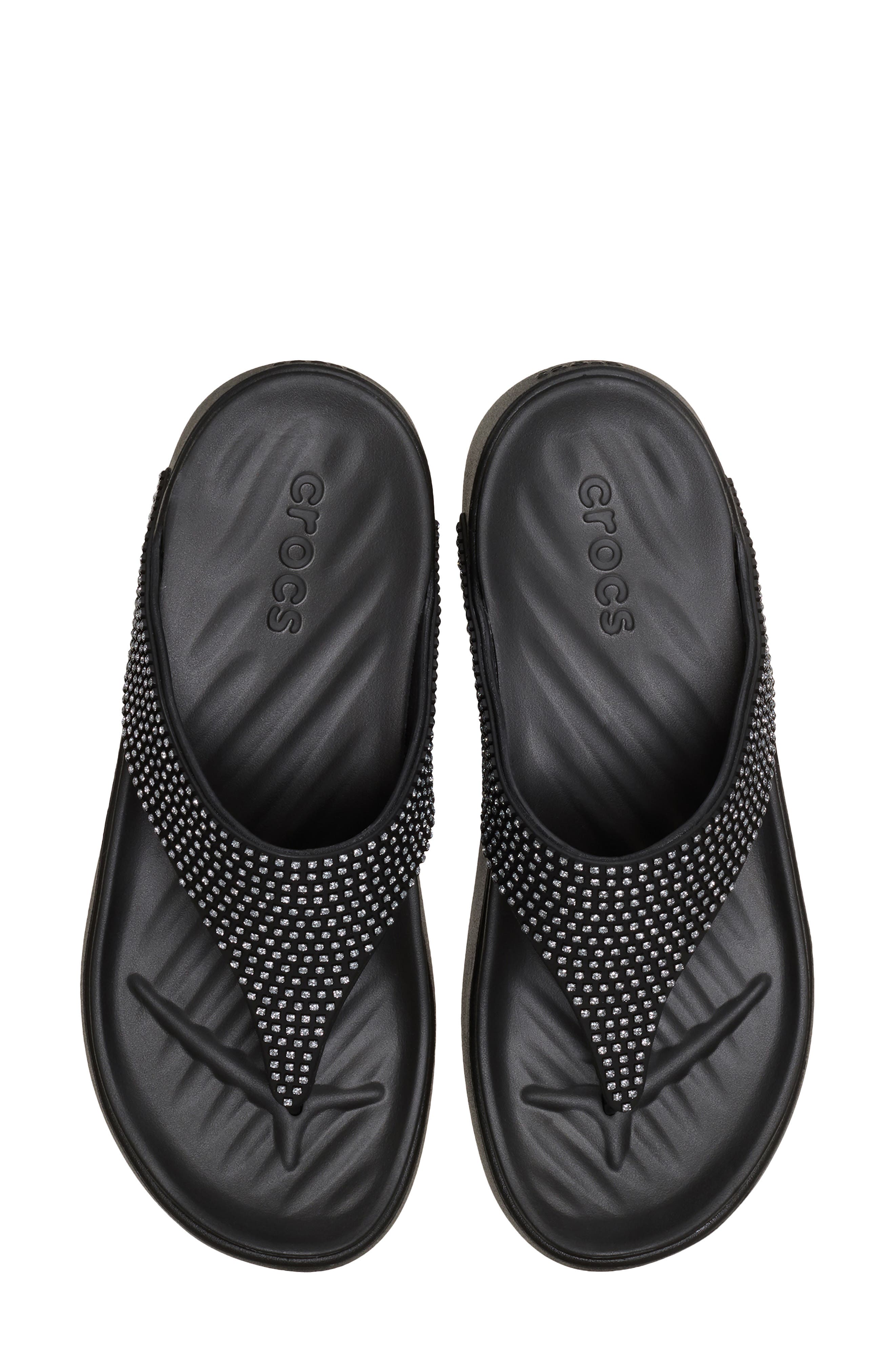 CROCS Getaway Gems Flip Flop, Alternate, color, Black