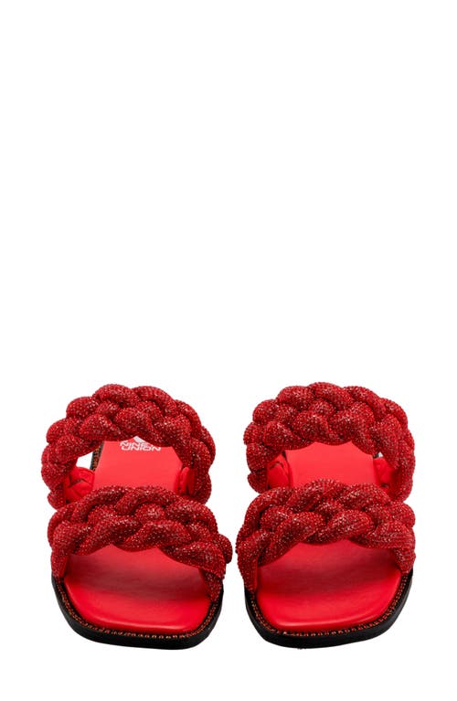 Ninety Union Sunrise Braided Slide Sandal In Red