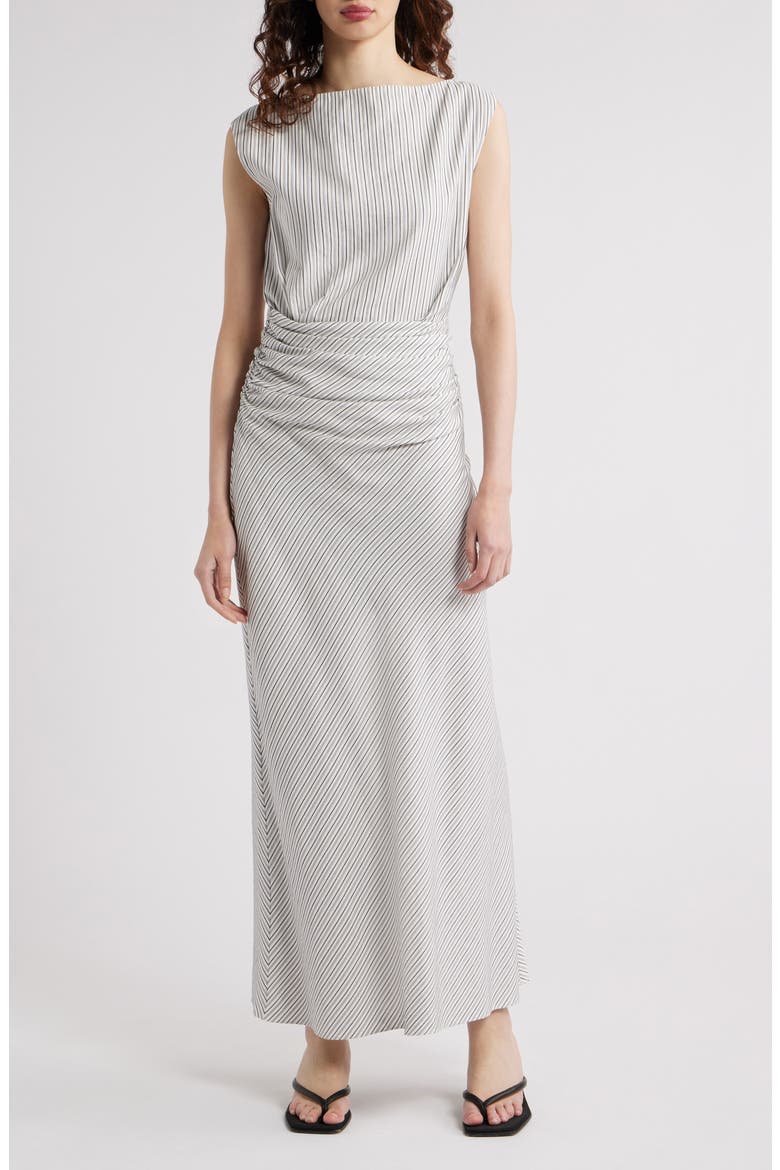 Margaux Stripe Sleeveless Dress, Main, color, NAVY STRIPE