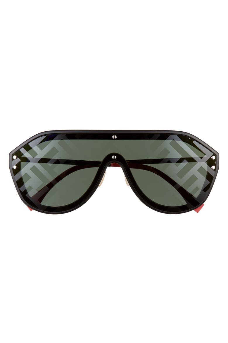 147mm Logo Lens Shield Sunglasses, Alternate, color, BLACK/ BEIGE