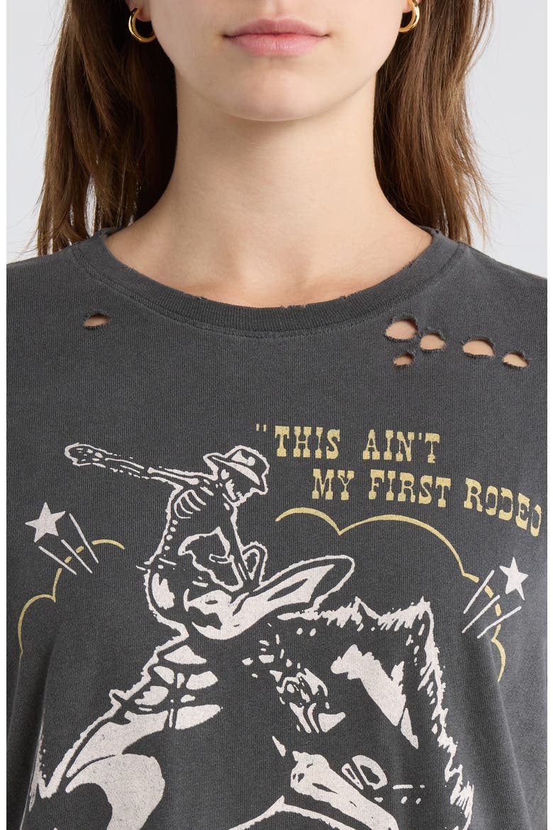 Ain't My First Rodeo Distressed Graphic T-Shirt, Alternate, color, VINTAGE BLACK