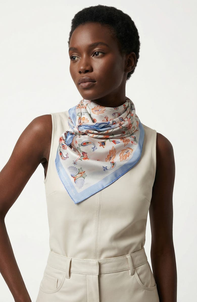 Jessie Zhao New York Baroque Blossom Double Sided Silk Scarf, Alternate, color, Pink