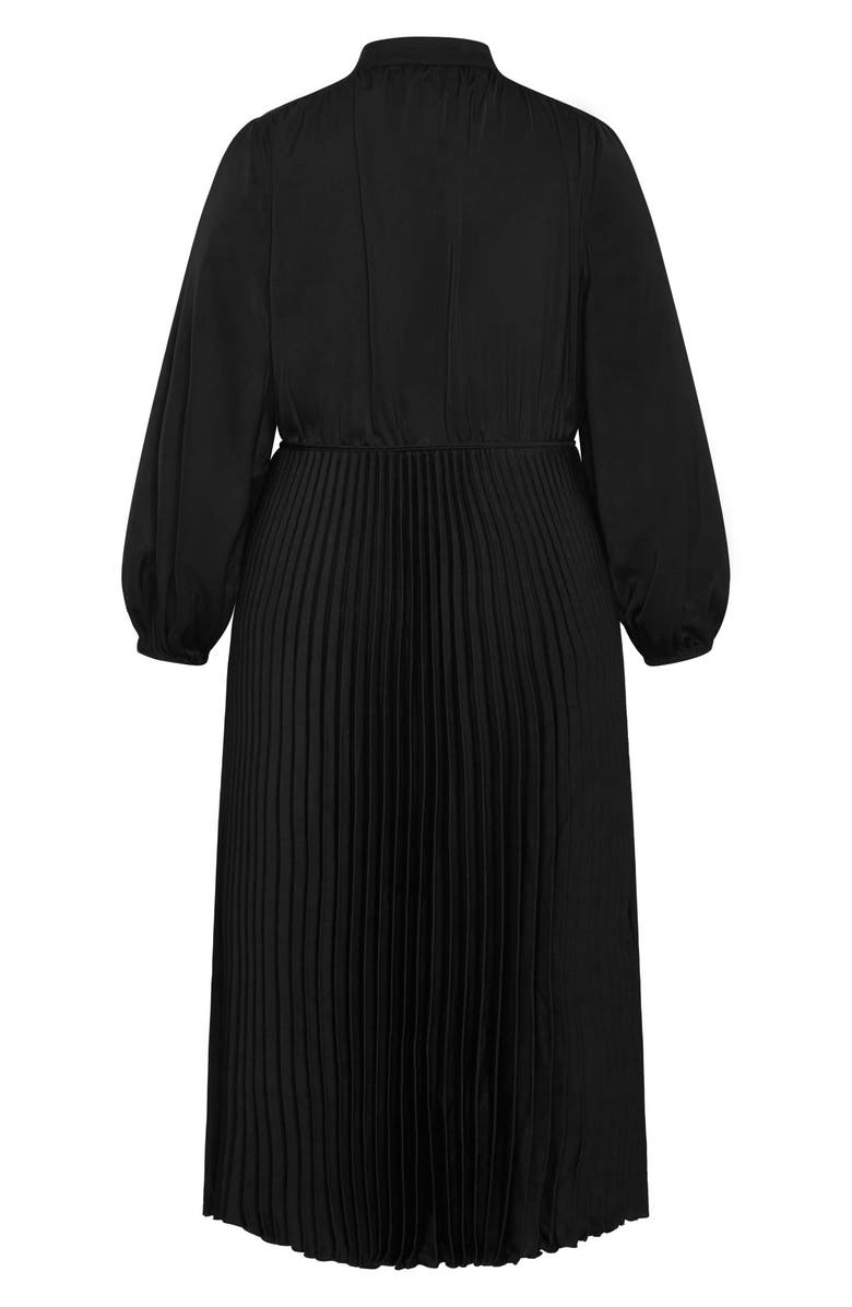 City Chic Halle Pleated Long Sleeve Maxi Dress, Alternate, color, 