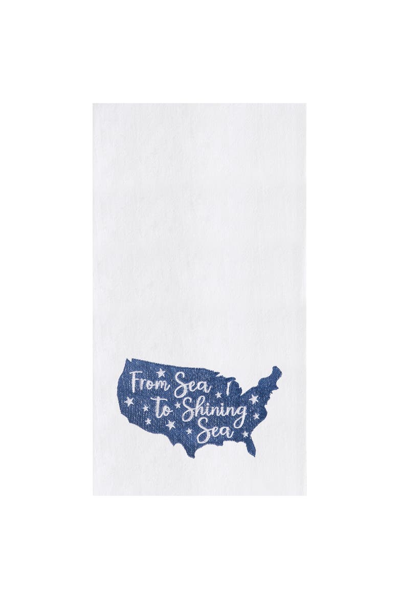 Sea To Shining Sea USA Map Cotton Flour Sack Kitchen Towel, Main, color, Blue