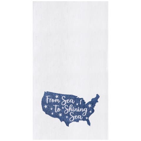 Sea To Shining Sea USA Map Cotton Flour Sack Kitchen Towel