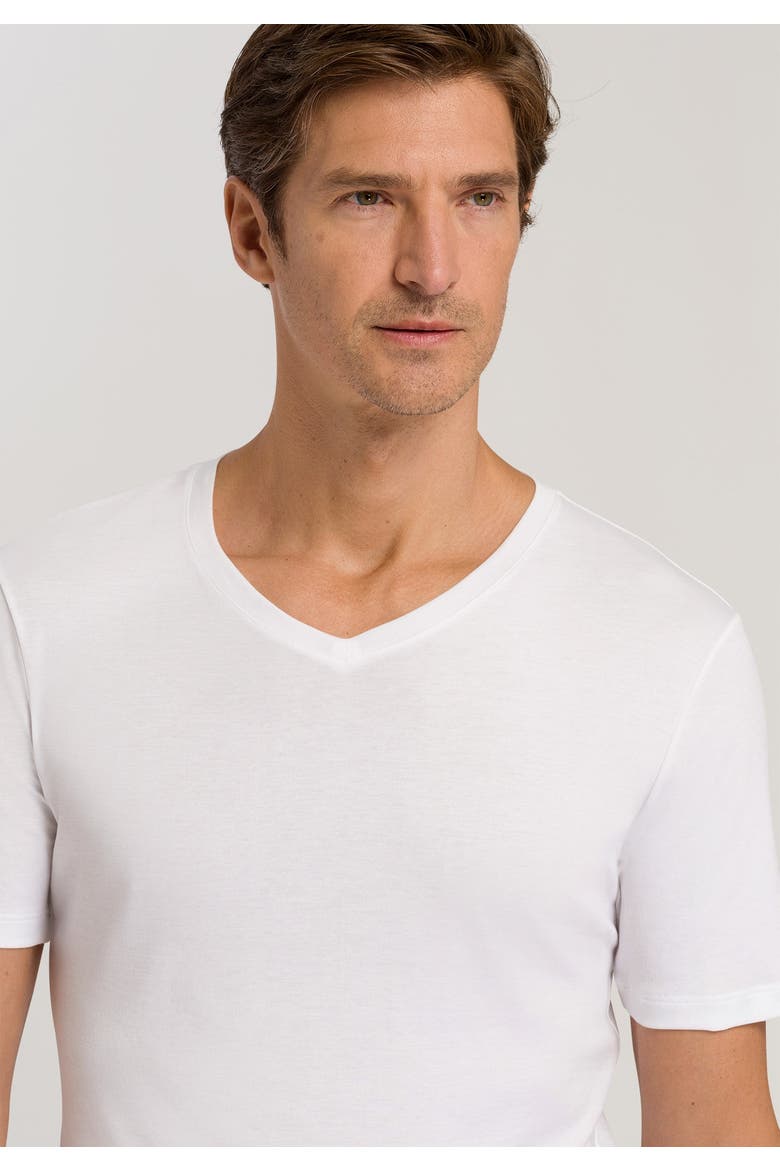 Sea Island Cotton Cotton V-Neck T-Shirt, Alternate, color, White