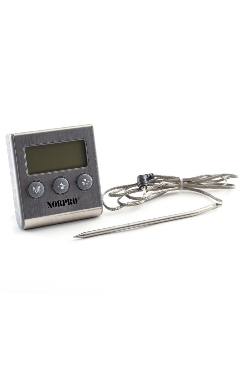 Digital Probe Thermometer/Timer, Alternate, color, Silver