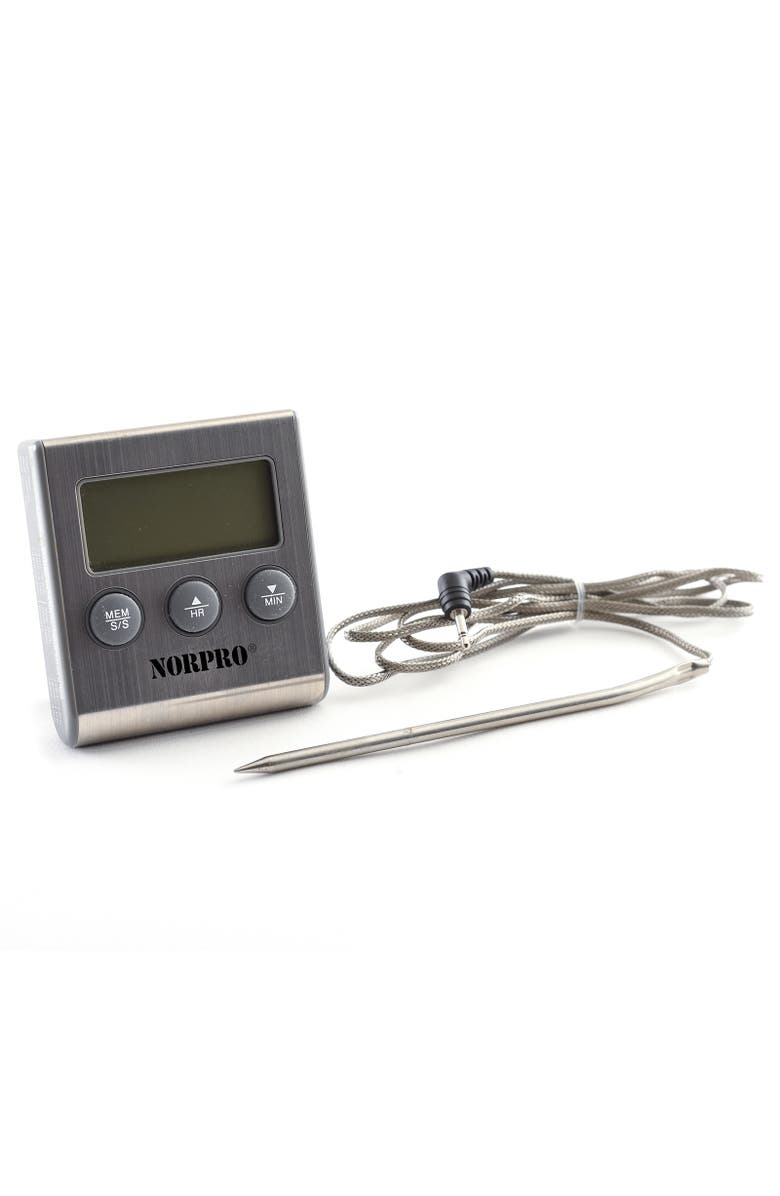 Norpro Digital Probe Thermometer/Timer, Alternate, color, Silver