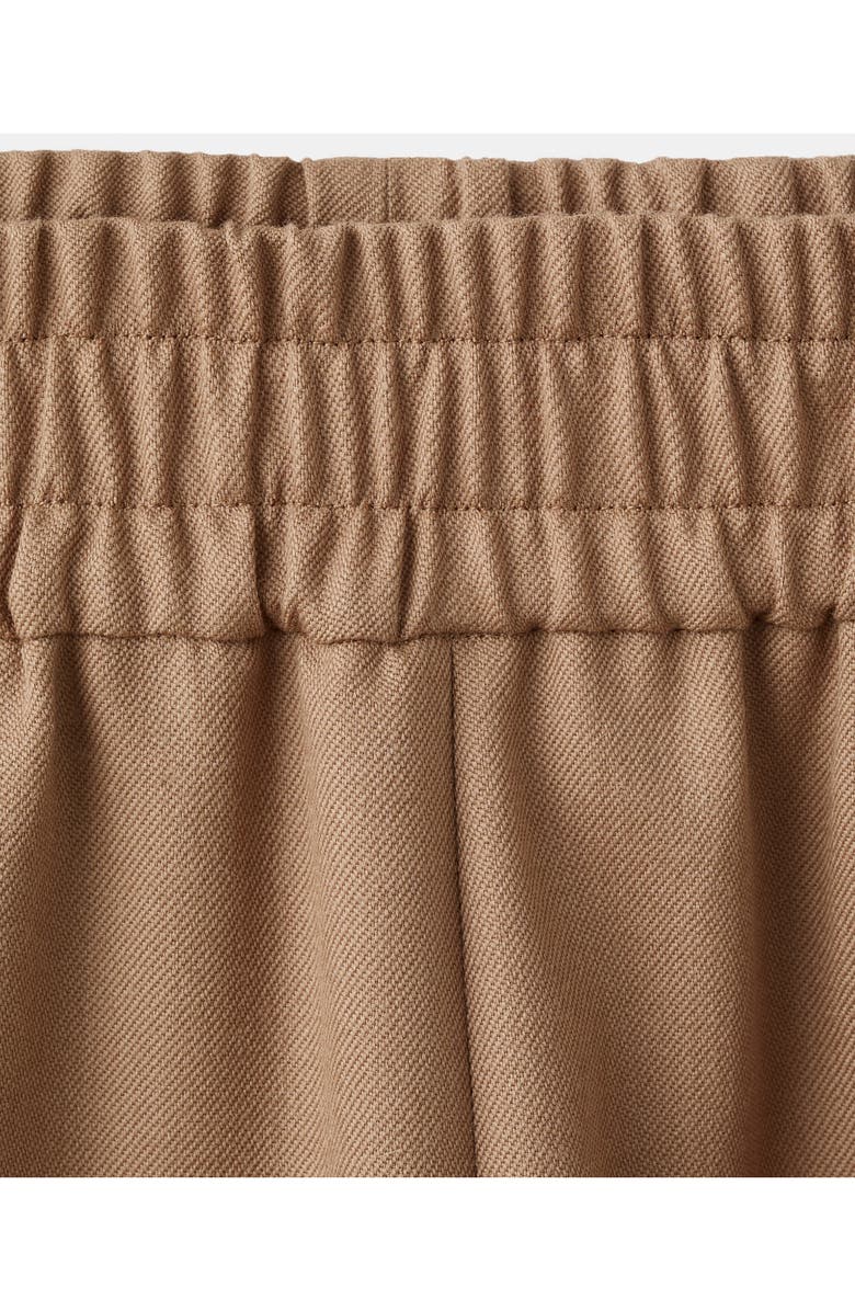 MANGO Selection Elastic Waist Straight Leg Wool Pants, Alternate, color, Medium Brown