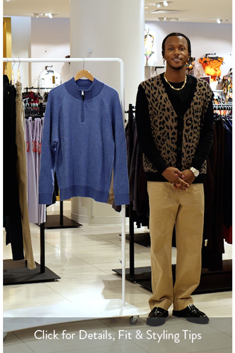 Merino Wool Quarter Zip Polo Sweater video