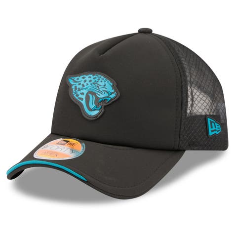 Men's New Era Black Jacksonville Jaguars 2026 Sideline Apex 9FORTY Adjustable Trucker Hat