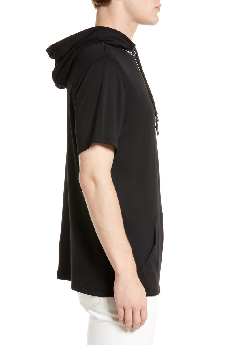 KARL LAGERFELD PARIS Kidult Short Sleeve Hoodie, Alternate, color, 